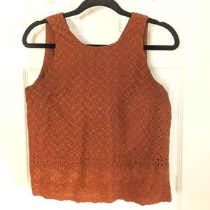 Loft small orange cotton blouse